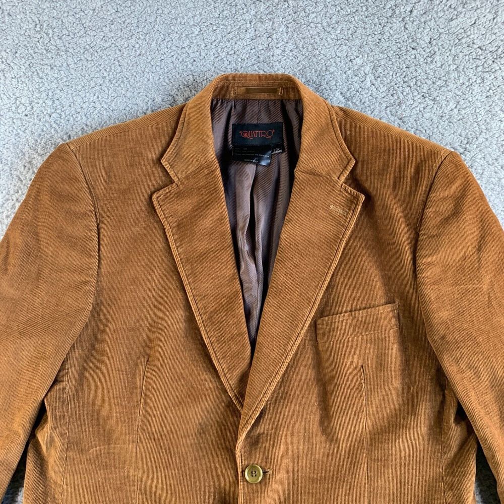 Di Quattro Blazer Mens 42 R Brown Corduroy Sport Coat Jacket 2 Button Casual - Picture 4 of 12